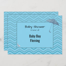 Baby shower Chevron voor Baby Boy Kaart
