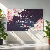 Baby shower Chic Boho Floral Feathers Burgundy Red Spandoek