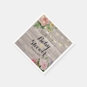 Baby shower Chic Flowers Rustic Wood String Lights Servet (Hoek)