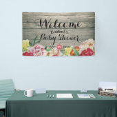 Baby shower Chic Flowers String Lights Rustisch Ho Spandoek (Beurs)