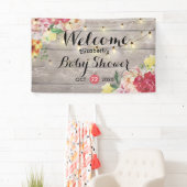 Baby shower Chic Flowers String Lights Rustisch Ho Spandoek (Insitu)
