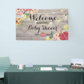 Baby shower Chic Flowers String Lights Rustisch Ho Spandoek (Beurs)