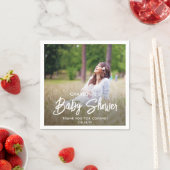 Baby shower Chic Modern Script Typografie & Foto Servet (Insitu)