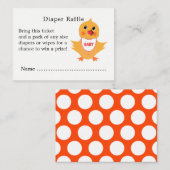 Baby shower Chick Schattige Luier Raffle Informatiekaartje (Voorkant / Achterkant)