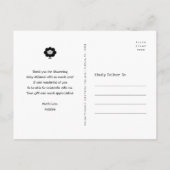 Baby shower chique Schattige zwart & wit lam dank  Briefkaart (Achterkant)