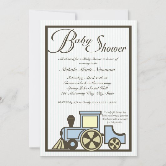Baby shower Choo Choo Train Kaart (Voorkant)