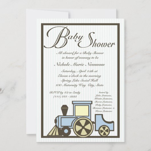 Baby shower Choo Choo Train Kaart (Voorkant)