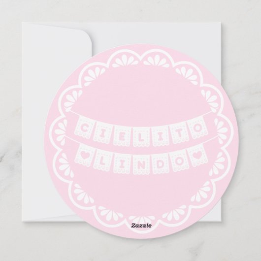 Baby shower Cielito Lindo Roze Ronde Oplader Menu (Achterkant)