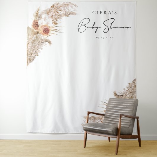 BABY SHOWER CIERA Bohemian Terracotta Pampas Wandkleed (In situ)