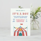 Baby shower circus uitnodiging (Staand voorkant)