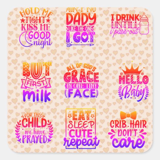 Baby shower citeert vinyl Sticker (Voorkant)