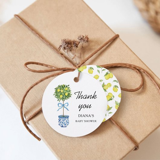 Baby Shower Citroenboom Bedankjes Labels