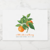 Baby shower Citrus een beetje schattig Sinaasappel Likeurfles Etiket (Enkel label)