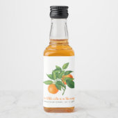 Baby shower Citrus een beetje schattig Sinaasappel Likeurfles Etiket (Voorkant)