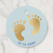 Baby shower Classic blauw en goud Bedankjes Labels (Achterkant)