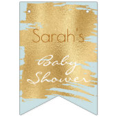 Baby shower Classic Blauw/Gouden Swallowtail Banne Vlaggetjes (Tweede vlag)
