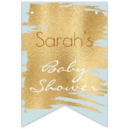 Baby shower Classic Blauw/Gouden Swallowtail Banne Vlaggetjes