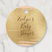 Baby shower Classic roze en goud Bedankjes Labels (Voorkant)