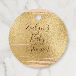 Baby shower Classic roze en goud Bedankjes Labels