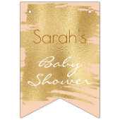 Baby shower Classic Roze/Gouden Swallowtail Banner (Tweede vlag)