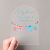 Baby shower Clear Acryl Uitnodiging Kaart 1 (Insitu (Draagbaar))