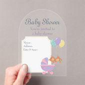 Baby shower Clear Acryl Uitnodiging Kaart 10 (Insitu (Draagbaar))