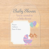 Baby shower Clear Acryl Uitnodiging Kaart 10 (Voorkant)