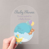 Baby shower Clear Acryl Uitnodiging Kaart 11 (Insitu (Draagbaar))