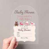 Baby shower Clear Acryl Uitnodiging Kaart 12 (Insitu (Draagbaar))