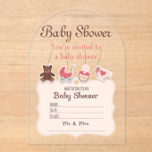 Baby shower Clear Acryl Uitnodiging Kaart 12 (Voorkant)
