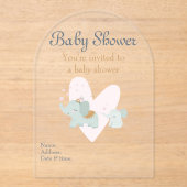 Baby shower Clear Acryl Uitnodiging Kaart 13 (Voorkant)