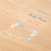Baby shower Clear Acryl Uitnodiging Kaart 14 (Laagn)