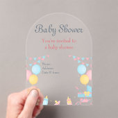 Baby shower Clear Acryl Uitnodiging Kaart 14 (Insitu (Draagbaar))