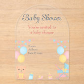 Baby shower Clear Acryl Uitnodiging Kaart 14 (Voorkant)