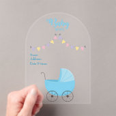 Baby shower Clear Acryl Uitnodiging Kaart 20 (Insitu (Draagbaar))