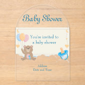 Baby shower Clear Acryl Uitnodiging Kaart 4 (Voorkant)