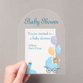Baby shower Clear Acryl Uitnodiging Kaart 5 (Insitu (Draagbaar))