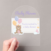 Baby shower Clear Acryl Uitnodiging Kaart 6 (Insitu (Draagbaar))