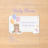 Baby shower Clear Acryl Uitnodiging Kaart 6 (Voorkant)