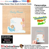 Baby shower Clear Acryl Uitnodiging Kaart 7