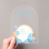 Baby shower Clear Acryl Uitnodiging Kaart 8 (Insitu (Draagbaar))