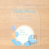 Baby shower Clear Acryl Uitnodiging Kaart 8 (Voorkant)