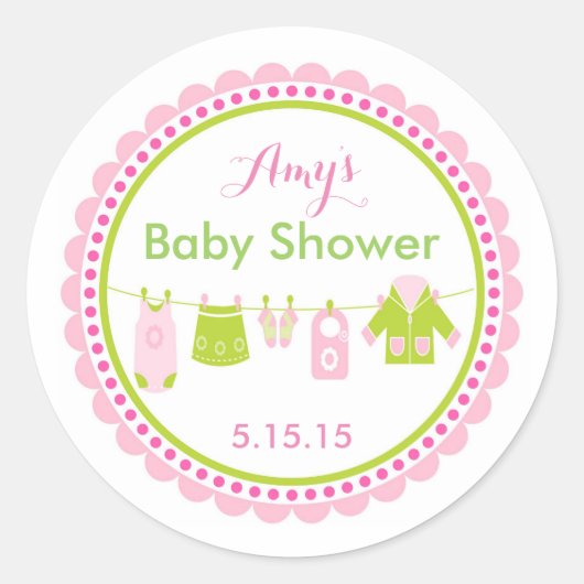 Baby shower Clothesline Stickers (Voorkant)