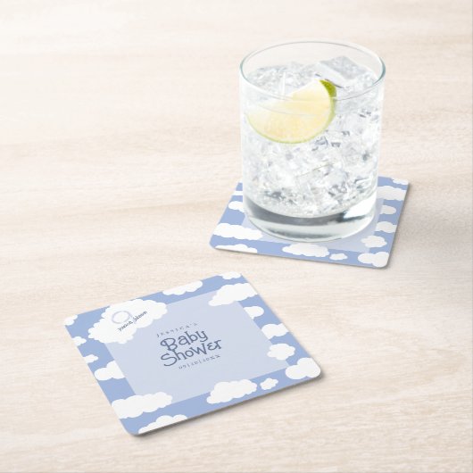 Baby shower Cloud Nine 9 Schattigee grillige parti Kartonnen Onderzetters (Insitu)