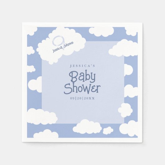 Baby shower Cloud Nine 9 Schattigee grillige parti Servet (Voorkant)