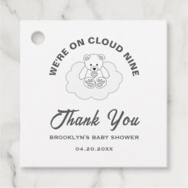 Baby shower Cloud Nine Teddy Bear Genderneutraal Bedankjes Labels