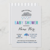 baby shower Cloud Sprinkle Rain Cute Umbrella Rain Kaart (Voorkant / Achterkant)