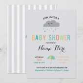 baby shower Cloud Sprinkle Umbrella Gender onthull Kaart (Voorkant / Achterkant)