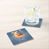 Baby Shower Coaster – Teddy Bear on the Moon Kartonnen Onderzetters (Insitu)