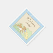 Baby shower Cocktail servetten/blauw Bouw een douc Servet (Hoek)